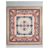 Vintage framed needlepoint textile