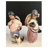 Pair of vintage retired Lladro figures