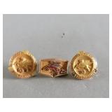 Three 10k gold Socony Vacuum Oil Co. Inc. Award