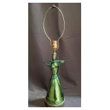 Vintage hand blown art glass female figure table