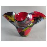 Hand blown studio art glass centerpiece
