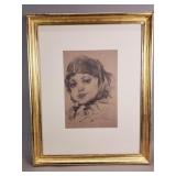 Vintage Nicolai Fenchin portrait print