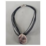 Sterling silver modernist pendant with multi