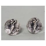 Sterling silver "The Golfer" cufflinks