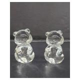 Pair of Fenton glass bear figures