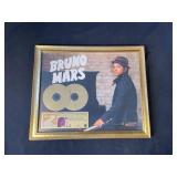 Framed Bruno Mars 20,000 copy sold award