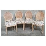 Louis XVI-style French chairs with caned back