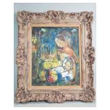 Signed Than vintage oil on panel painting