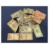 Vintage foreign currency