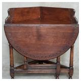 Antique carved walnut gate leg drop leaf corner