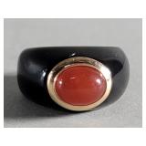 Sophie Buhai style "carnelian Moon Ring" onyx