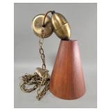 Mid century Modern walnut and brass hanging