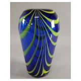 Hand blown studio art glass vase