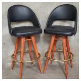 Pair of faux leather bar stools