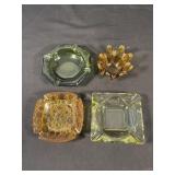 Lot of vintage glass ashtrays