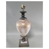 Hollywood Regency style metal and glass table lamp