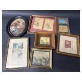 Oil, decoupage, print and lithograph art