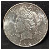 1922-D Peace silver dollar coin