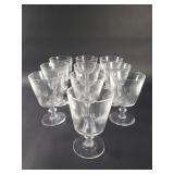 10 Steuben crystal stemware glasses some chipped