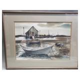 Vintage signed Jake Lee watercolor painting