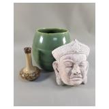 Group of Vintage pottery, vase and wall pocket