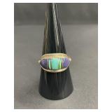 Vintage sterling silver turquoise & purple stone