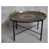 Vintage Italian metal coffee table with oval