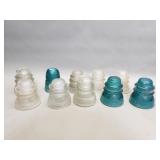 Group of vintage glass insulators