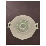 Uranium glass plate with handles