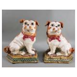 Pair of ceramic pug figurine bookends
