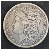 1882 Morgan silver dollar coin
