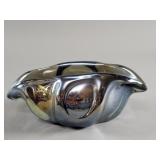 Vintage hand blown iridescent and smoky glass