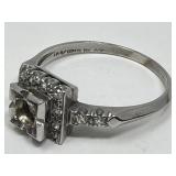 10% IRID plat ring with diamonds