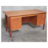 Mid-century modern walnut veneer desk