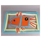 Handmade fused art glass fish serving tray