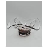 Mid-century Modern hand-blown freeform art glass