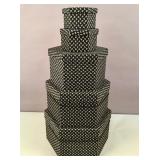 5 vintage paisley nesting storage boxes