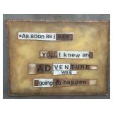 Signed J. Verge mixed media Adventureï¿½ on board