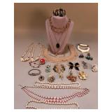 Vintage costume jewelry earrings, bracelets,