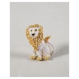 Vintage Swarovski crystal two-tone lion brooch