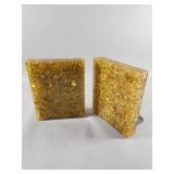 Mid-Century modern fractal resin bookends