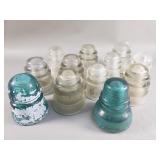 Group of vintage glass insulators