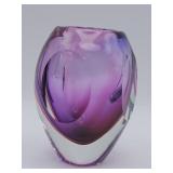 Vintage Murano sommerso amethyst and clear art