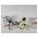 Vintage glass & porcelain plates & decor