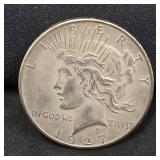 1927-S Peace silver dollar coin
