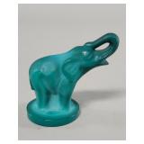 Turquoise slag  art glass elephant figurine