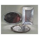 Silver plate. Aluminum, chrome tin trays