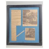 Vintage framed newspaper clippings from Germantown