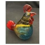 Murano style hand blown glass rooster