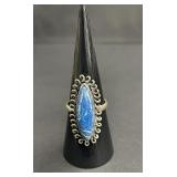 Vintage sterling silver with blue swirl cabochon